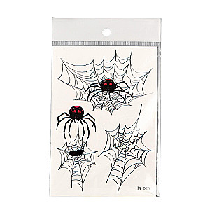 Black body tattoo with color Spiders and cobweb 15x10.5 cm