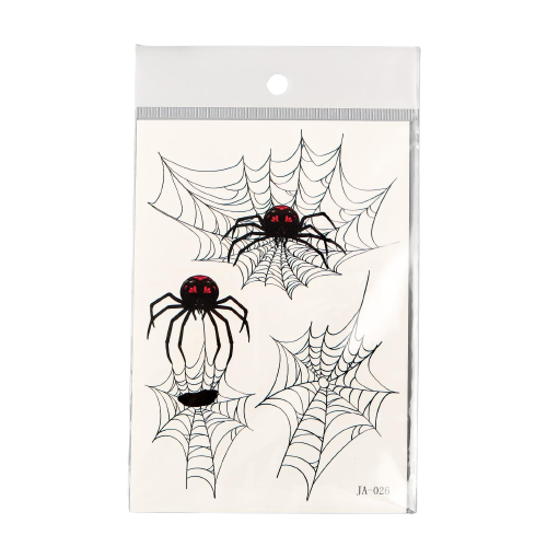 Black body tattoo with color Spiders and cobweb 15x10.5 cm