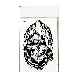 Black Body Tattoo - Skull in a Hood 15x10.5 cm