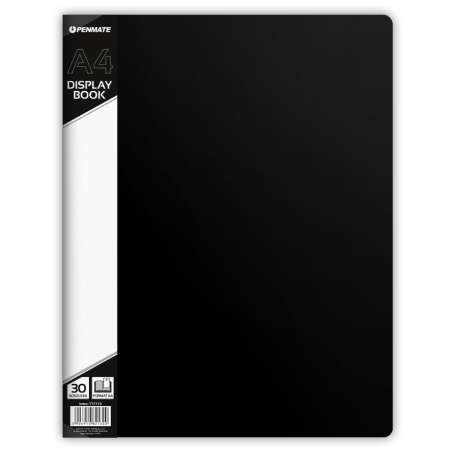 A4 folder with 30 pockets plastic PENMATE, black