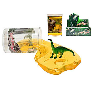 SLIME Dinoworld Jello Mass, Cup with Dinosaur, 7.5 cm, Mix