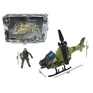 Army helicopter with accessories