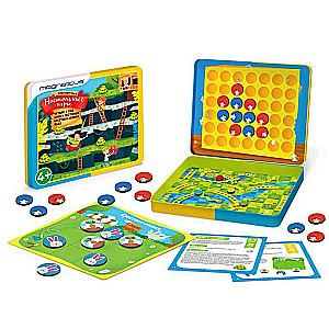 Magnetic Board Games 4-in-1, Snakes-and-Ladders, Connect Four, Tic-Tac-Toe