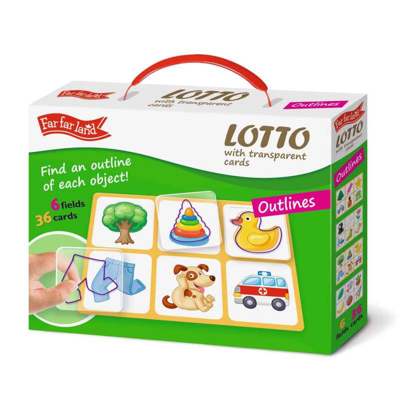 Educational game FarFarLand LOTO with transparent outline cards
