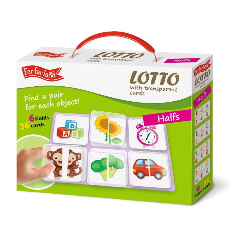 Educational game FarFarLand LOTO with transparent cards Half