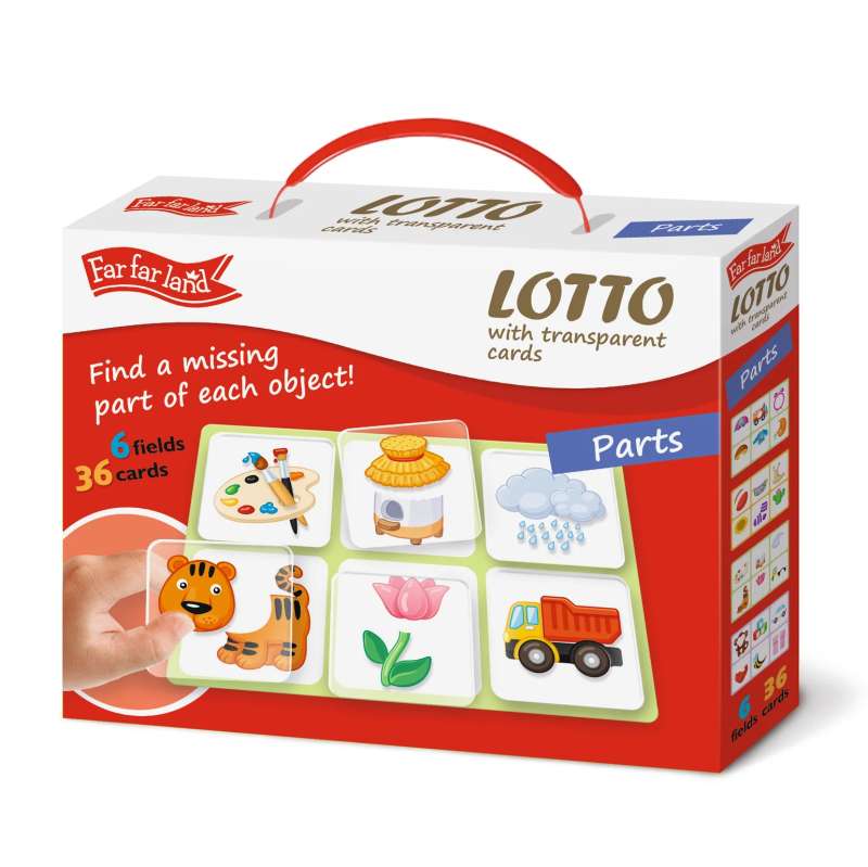 Developmental game FarFarLand LOTO with transparent cards Parts of the image