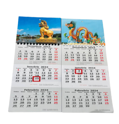 Wall calendar for 2024. IRARS A4