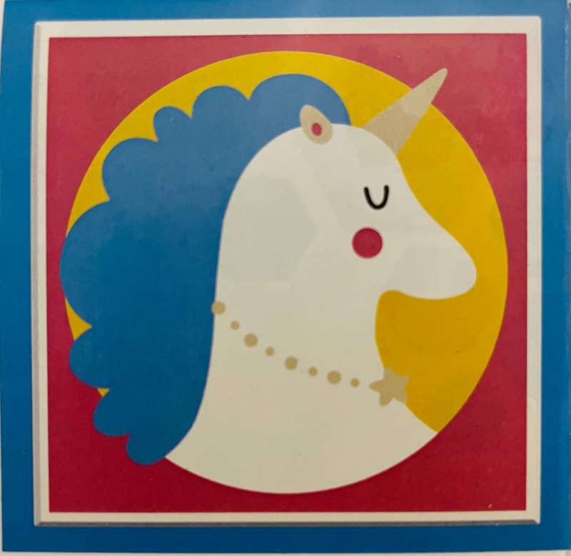 Diamond Mosaic 15x15 cm with Unicorn Frame and Necklace