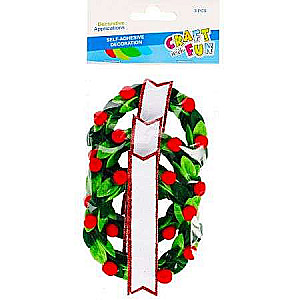 New Year Decor-Sticker 9.5cm, 3pcs Wreath, Felt