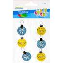 New Year decor sticker, 6 pcs. Christmas ball