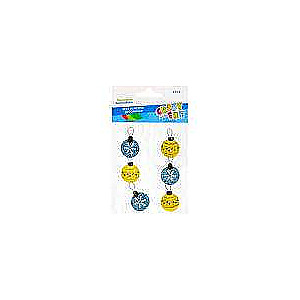 New Year decor sticker, 6 pcs. Christmas ball