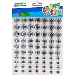 Acrylic Crystal Stickers 70 pcs, 10x11 Silver