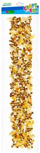 Decor sticker - Golden ribbon with rhinestones