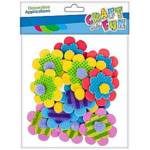 Decor sticker 12 pcs. Flowers, felt