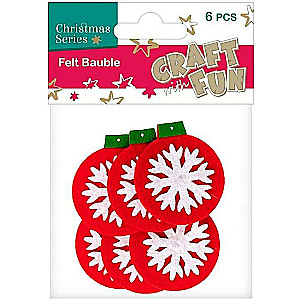 New Year Decor - Christmas Ornaments, 6 pcs, felt