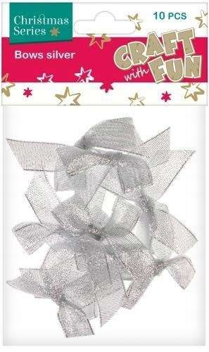 Decor 10pcs. Bows, silver