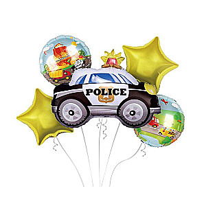 Foil balloon set 5 pcs. Police