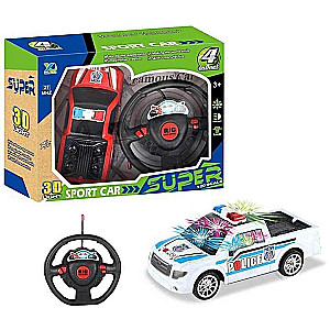 Police car with steering wheel