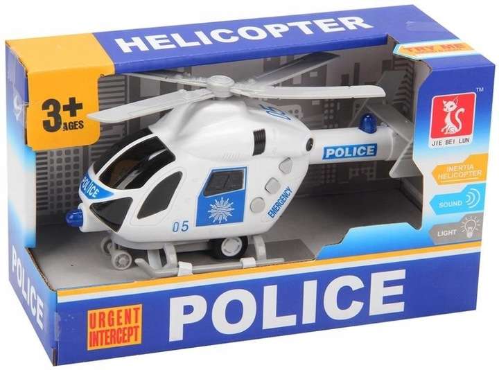 Police helicopter with sound and light