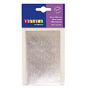 Stickers 108 pcs. Silver Stars 25 mm