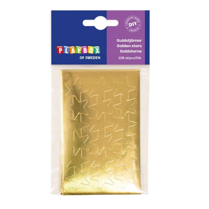 Stickers 108 pcs. Gold Stars 25 mm