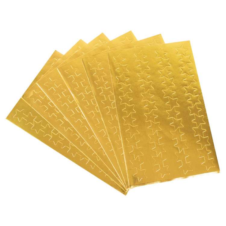 Stickers 288 pcs. Golden stars 13 mm