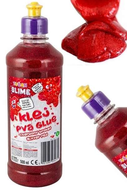 PVA Glue 500ml Red with Glitter