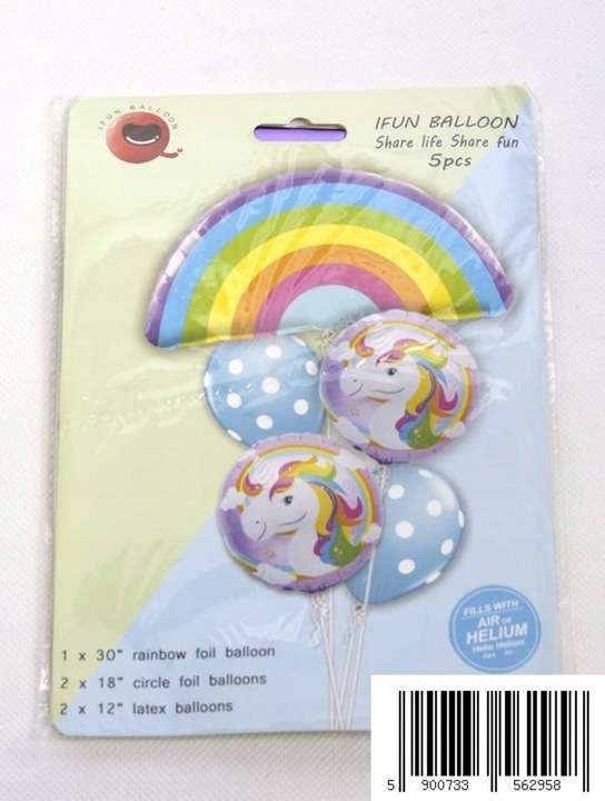 Rainbow fooliumõhupallide komplekt, 5 tk.