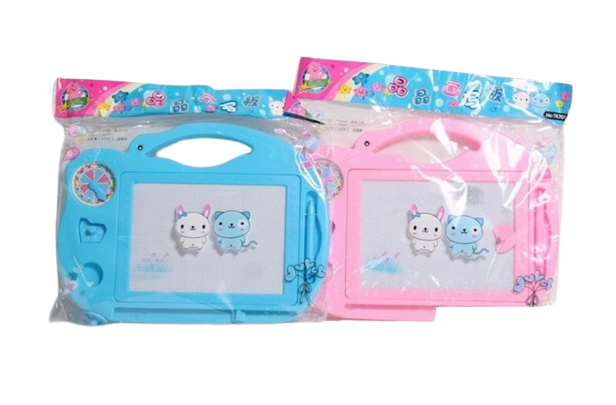 Magnetic drawing board with clock, mix