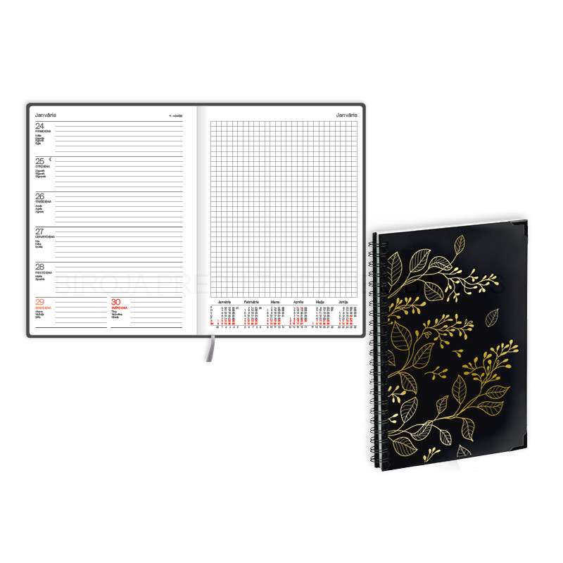 A5 Daily Planner 2024 QUADRO TREND flowers