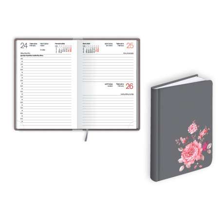 Pocket calendar/ Daily planner A6 2024 MONO FLEX, laminated cover, vintage