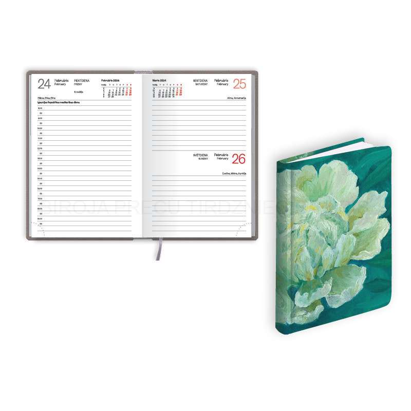 Pocket Calendar/Diary A6 2024 MONO FLEX, laminated cover, contrast