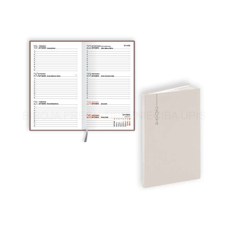 Pocket Calendar/Planner A6 2024 POCKET, balacon flex, beige