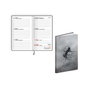 Pocket Calendar / Daily Planner A6 2024 POCKET FLEX, laminated, gray