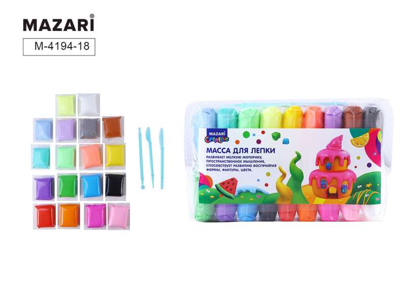 Modeling mass 18 colors stack 3 pcs.