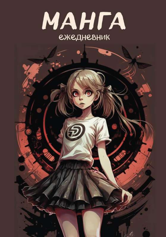Manga. Undated daily planner A5, 72 sheets, content block, black cover