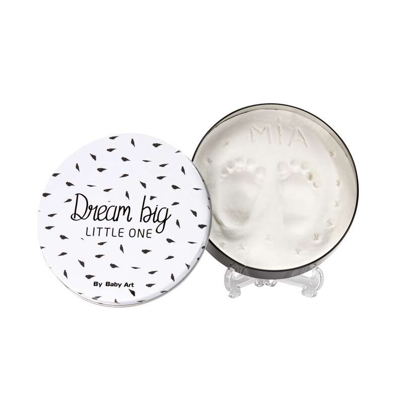 Baby Art Magic Box Round Black&White set for making baby footprints/handprints