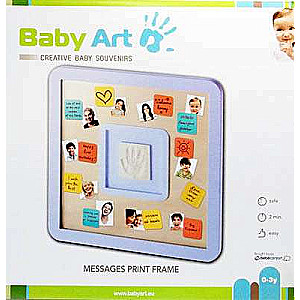 Baby Art messages print frame, set for making baby footprints/handprints