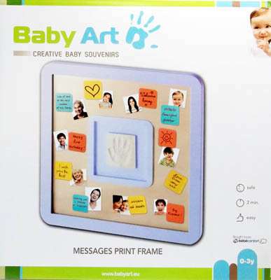 Baby Art messages print frame, set for making baby footprints/handprints