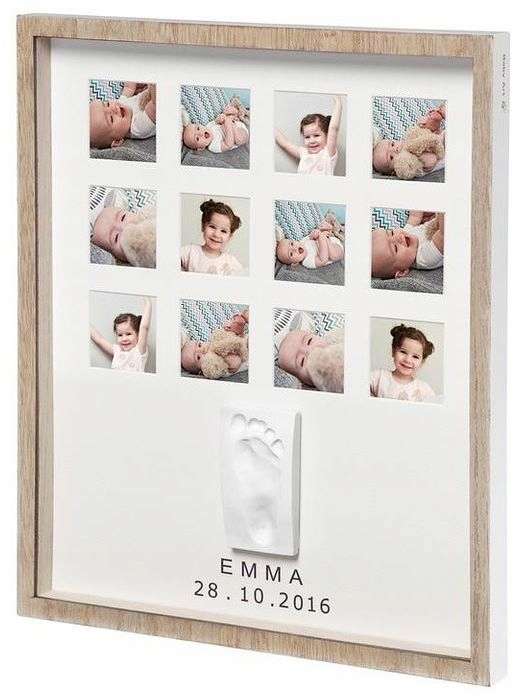 Baby Art First Year Print Frame set for making baby footprints/handprints, wooden