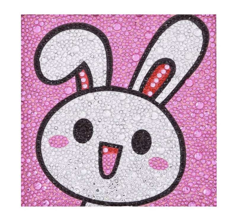 Diamond Mosaic 15x15 cm with Photo Frame Bunny