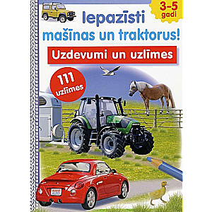 Recognize cars and tractors. 3-5 years. Tasks and stickers
