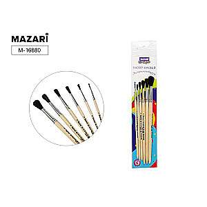 Painting Brush Set Experiment, 6pcs No. 1, 2, 3, 4, 5, 6, round, squirrel