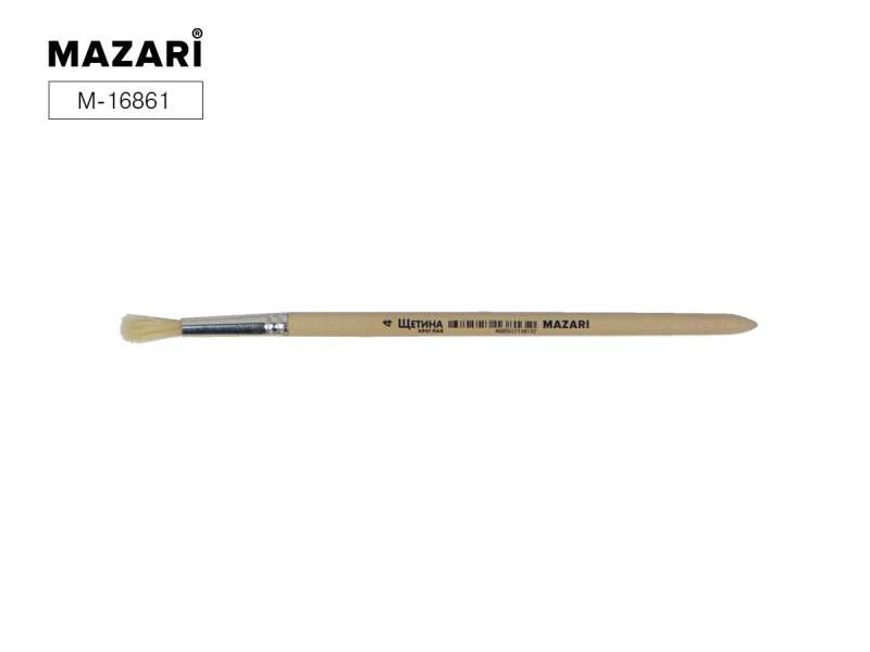 Art brush, bristle, No. 4, round