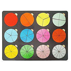 Developmental wooden board - Fractions 12 pcs.