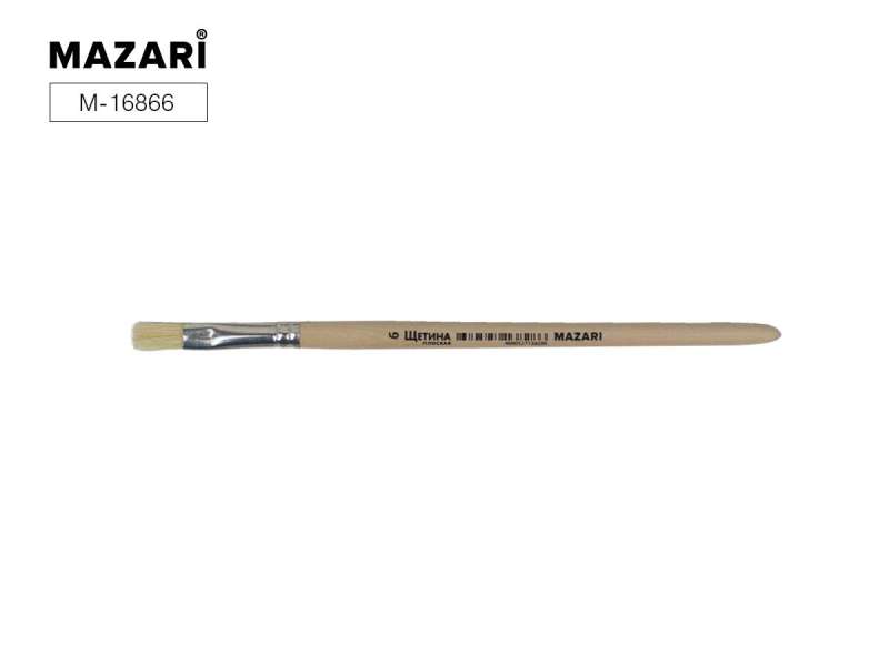 Art brush, bristle, No. 6, flat