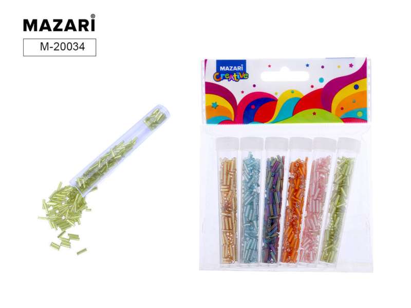 Bead set, 6 colors x 7 g, 4 mm