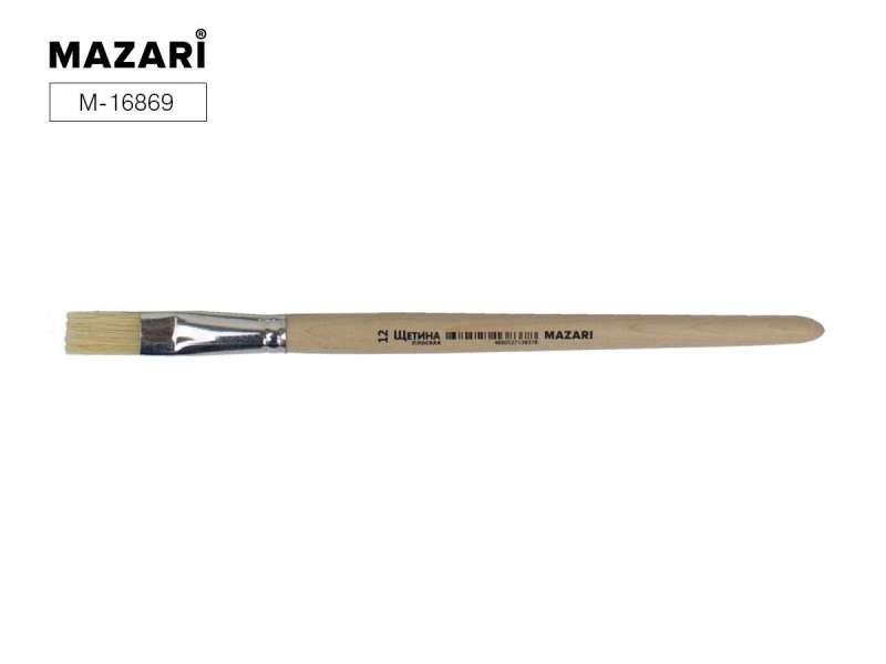 Art brush, bristle, No. 12, flat