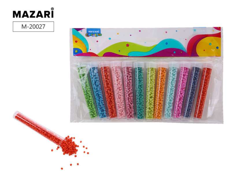 Bead set, 12 colors x 7 g, 2 mm