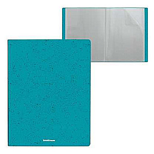 Plastic File Folder ErichKrause® Matt Grains, with 20 pockets, A4, turquoise